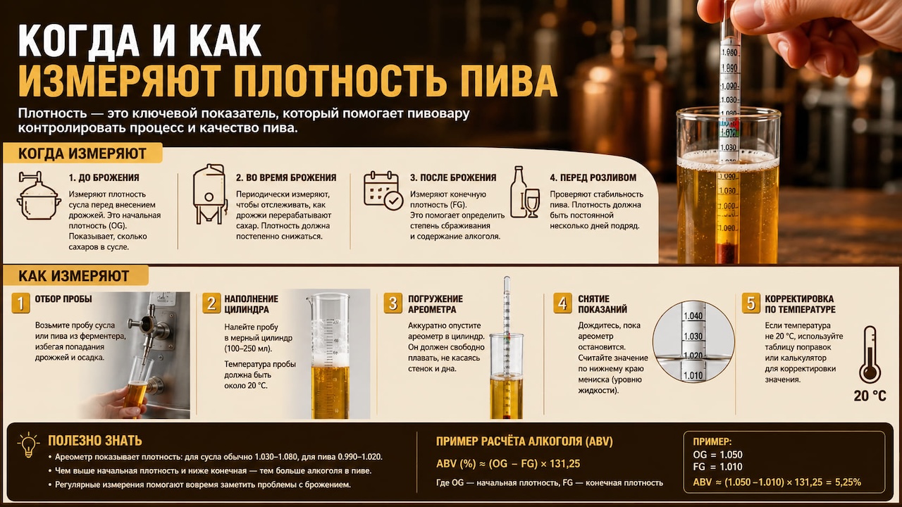 Когда и как измеряют плотность пива