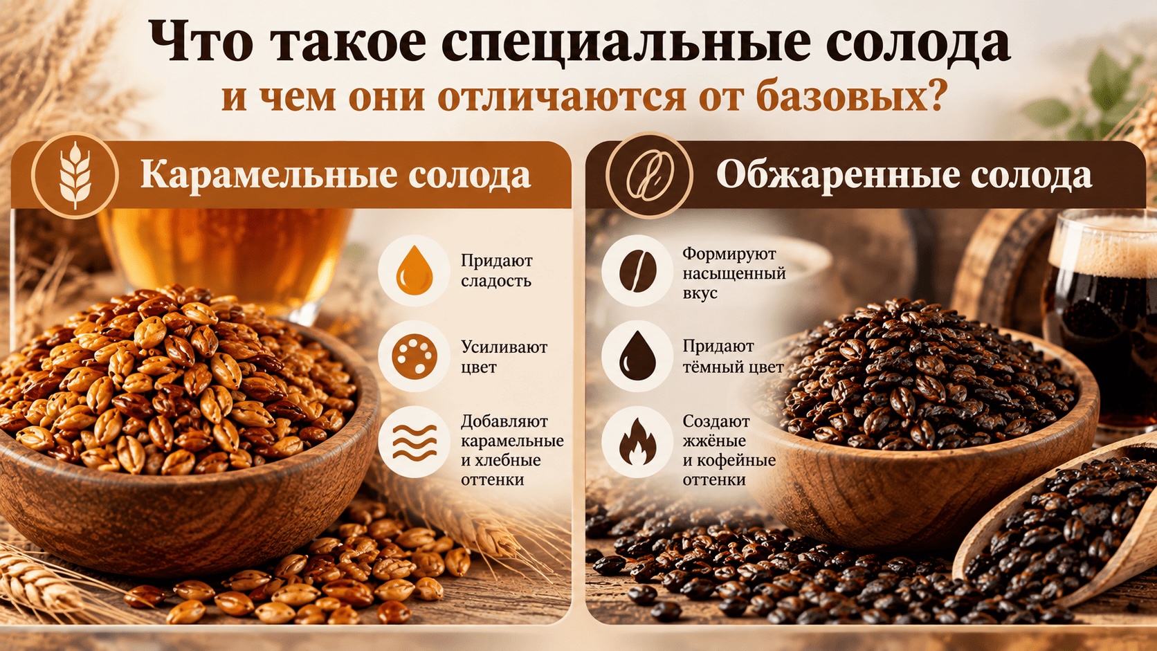 Специальные солода и  карамельные 